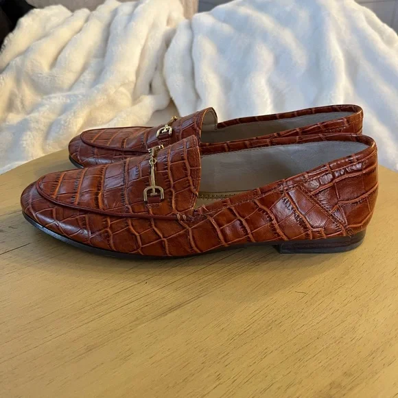 Sam Edelman Women’s Loraine Bit Loafer - Cognac Croc Leather - Size 9 - Picture 3 of 10
